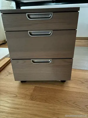 Schreibtischunterschrank grau braun Bild 2