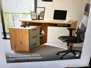 Schreibtisch über die Ecke
