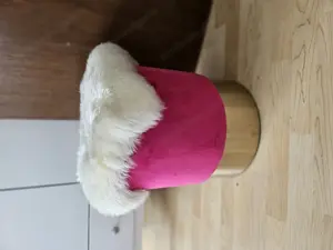Schminktisch, weiss, Holz, mit Aufsatzspiegel, Hocker+Fell Bild 3
