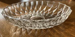 Schale aus Kristallglas oval Vintage Bild 2