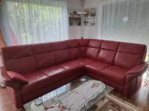Wohnlandschaft Echtleder, rot