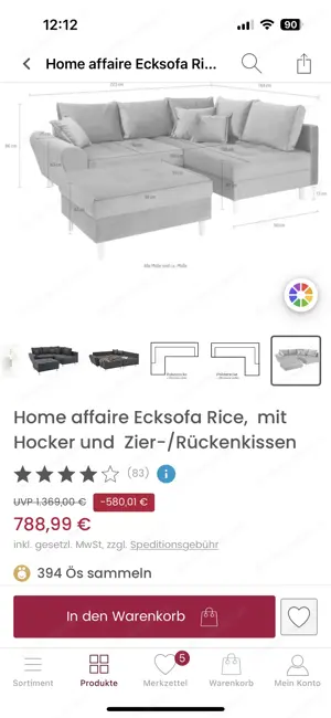 Couch und Hocker