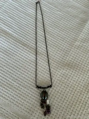 Antike Jugenstil Halskette 925er Silber mit Edelsteinen Bild 5