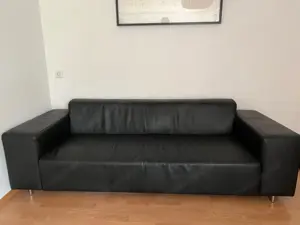 Ledersofa schwarz