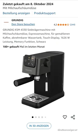 Grundig Siebträger Kaffeemaschine