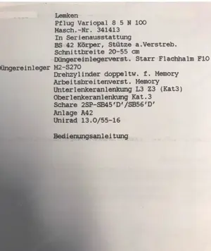 Lemken Pflug VariOpal 8, 5 Schar, passend an Fendt, Claas usw. Bild 7