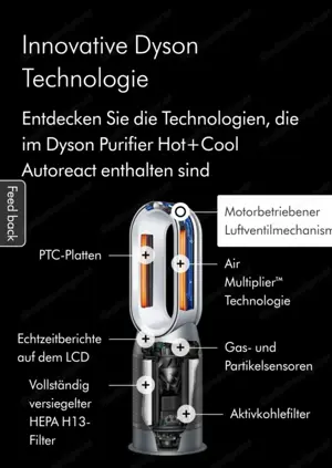 Dyson HP7A Pure Hot+Cool Autoreact Weiß Nickel Luftreiniger Heizlüfter - Refurbished Bild 4