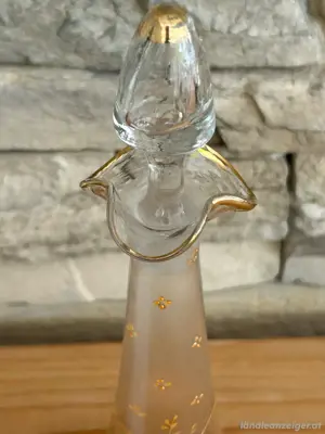 Alte Jugendstil Glasflasche mit 4 Gläschen Bild 5