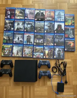 PS4-Konsole + 74 Spiele + 4 Controller