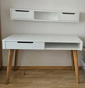 Stylischer Schreibtisch mit Aufsatz 120 x 60cm