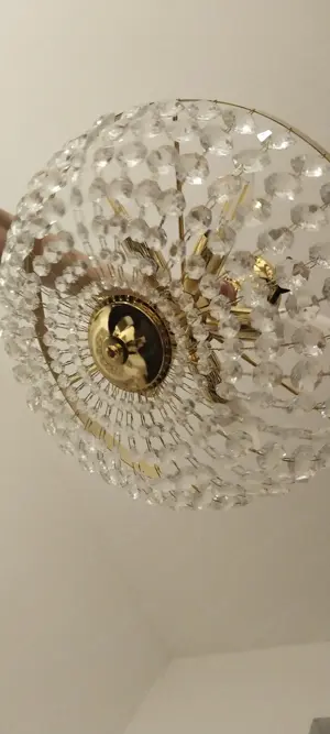 Kristall Deckenleuchte gold