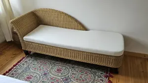 Korbgeflecht-Liege mit BW-Auflage - gebraucht