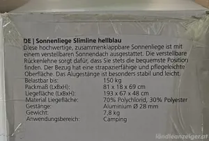 Berger Sonnenliege NEU Slimline blau Bild 3