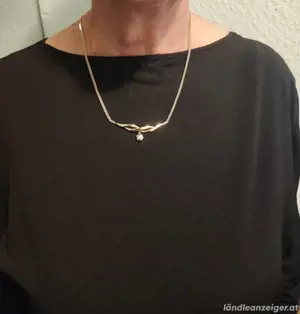 Vintage Kette mit beweglichen Anhänger vergoldet 