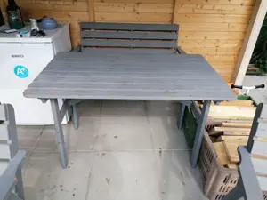  Gartensitzgruppe aus Holz   in Grau lasiert 