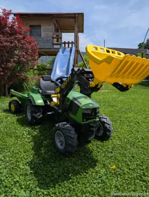Premium Trettracktor echte Luftbereifung mit Anhänger Bild 2