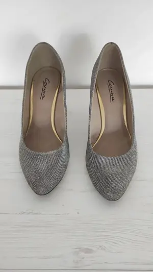 Schuhe Pumps Silber glitzernd Bild 2