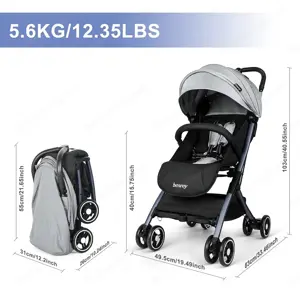 Kinderwagen Buggy mit Regenschutz und Aufbewahrungstasche Bild 4