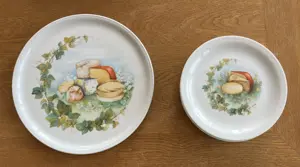 6 Käseteller Langenthal Schweiz bemalt mit Vorlegeteller