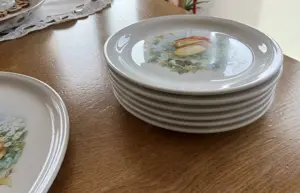 6 Käseteller Langenthal Schweiz bemalt mit Vorlegeteller Bild 2