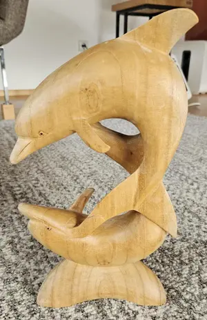 (Freundschafts)Delphine aus Holz - alt