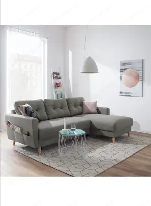 Ausziehbare Couch, grau