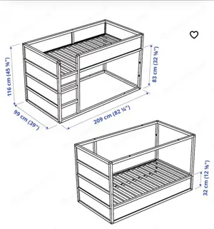 Ikea Kinderbett auch zu Stockbett umbaufähig Bild 4