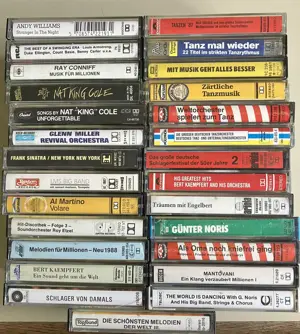Sammlung Musikkassetten Tanzmusik, Big Band Sound, Evergreens 50 MC's
