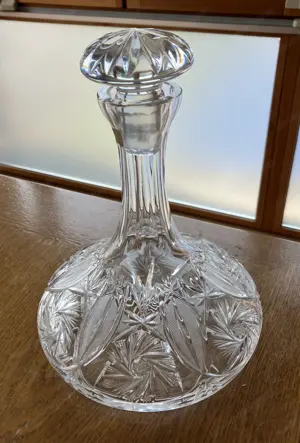 Weinkaraffe Kristallglas mit Glasstoppel Bild 2