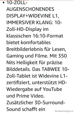 TABWEE Android 15 Tablet mit Tastatur - 24GB RAM+256GB ROM Bild 5