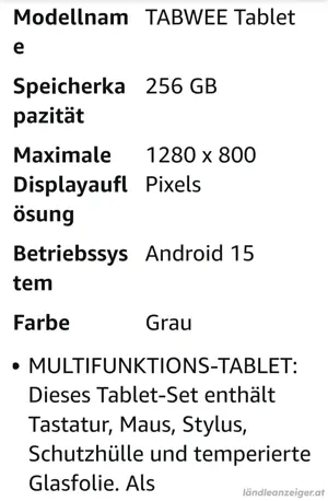 TABWEE Android 15 Tablet mit Tastatur - 24GB RAM+256GB ROM Bild 2