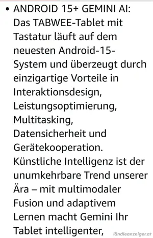 TABWEE Android 15 Tablet mit Tastatur - 24GB RAM+256GB ROM Bild 4
