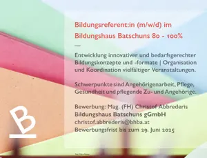Bildungsreferent:in Bildungshaus Batschuns (m w d) 