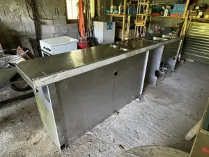 Edestahl-Küche Gastro-Küche Outdoor-Küche mit 325 cm langer Arbeitsplatte, Doppelspüle, Kochplatten Bild 3