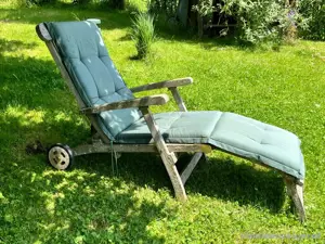 Deckchair Teak mit Auflage Bild 3