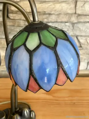 Vintage Tischlampe Tiffanystil 50er Jahre Bild 4