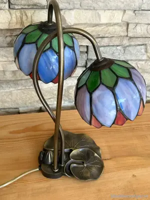 Vintage Tischlampe Tiffanystil 50er Jahre Bild 2