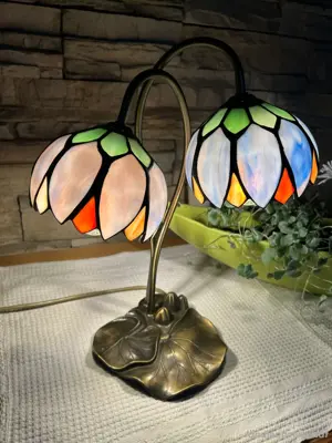Vintage Tischlampe Tiffanystil 50er Jahre