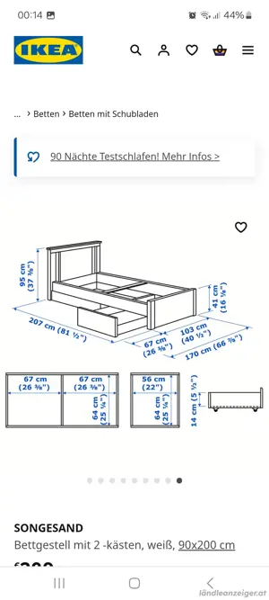 ikea bett mit stauraum Bild 2