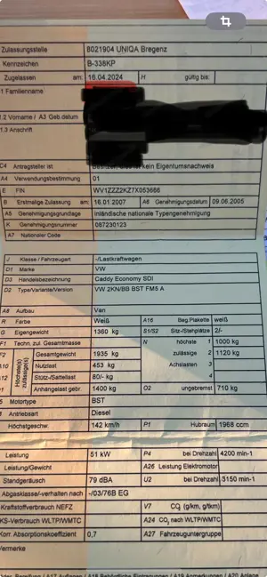 Vw Caddy 60 ps saugdiesel  Bild 5
