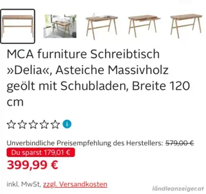 Vollholz Schreibtisch Bild 4