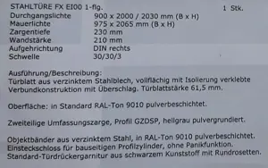 Neue Stahltüre und Zarge mit Aufgehrichtung rechts Bild 2