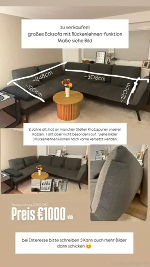 graue XL Couch