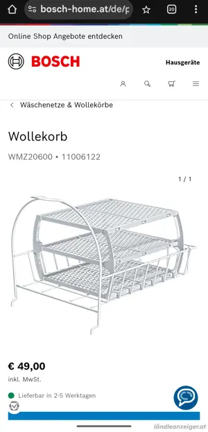 Wollekorb für Bosch Wäschetrockner - wie neu  Bild 3
