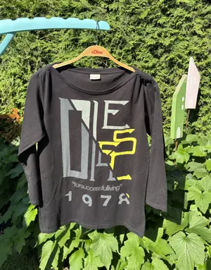 Schwarzes Damen Oberteil von Diesel mit 3 4 Ärmel