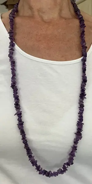 Halskette Amethyst echt 88 cm lang Bild 2