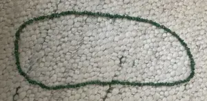 Halskette Aventurin echt mit Messingperlen 92 cm lang