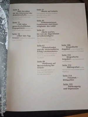 Buch 100 Jahre Liechtensteiner ArbeitnehmerInnenverband LANV 1920 - 2020 Bild 2