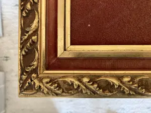 Holzbild "Robert Alfounder 1639", 68 x 38 cm mit Rahmen goldfarben Bild 3