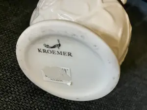 Engel mit Violine von Kroemer Keramik weiß Vintage Bild 5